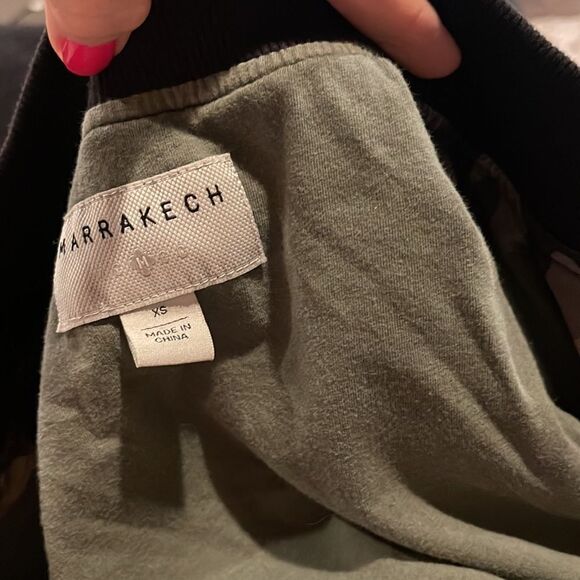 Anthropologie Marrakech Camo Satin Bomber Zip Up Jacket Sz XS - Picture 12 of 12